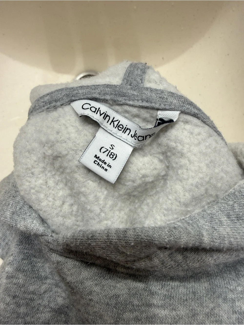 Calvin Klein Gray Hoodie Dress with Pink CK Logo